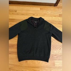 Barbour Half Zip Loden Sweater, Lined EUC, No Stains
